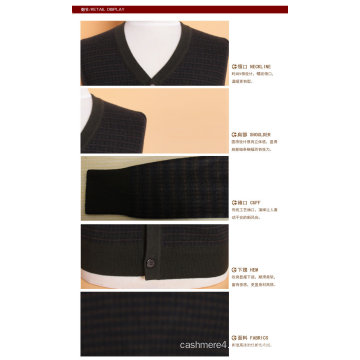 Yak Wolle / Cashmere V-Ausschnitt Strickjacke Langarm Pullover / Kleidung / Strickwaren / Garment